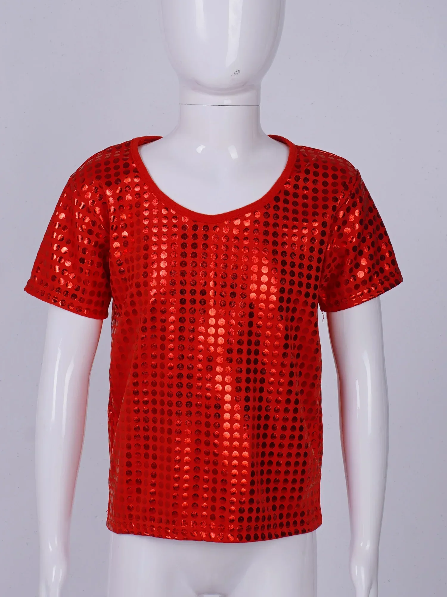 Kids Boys Girls Jazz Modern Street Dance Wear Shiny Sequins T Shirt Children Short Sleeve Stage Performance Clothes Costume
Kids Boys Girls Jazz Modern Street Dance Wear Shiny Sequins T Shirt Children Short Sleeve Stage Performance Clothes Costume