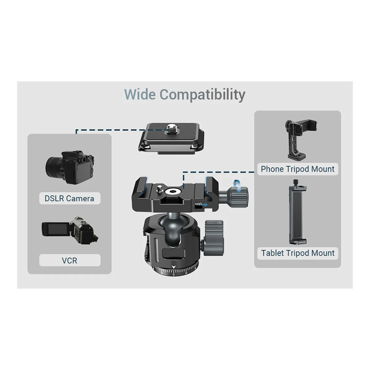 TEH-eUniversal Tripod Ball Pan-Tilt Quick Release 360° Ball Pan-Tilt W Arca +Cold Shoe Mount for DSLR Camera Tripod
TEH-eUniversal Tripod Ball Pan-Tilt Quick Release 360° Ball Pan-Tilt W Arca +Cold Shoe Mount for DSLR Camera Tripod