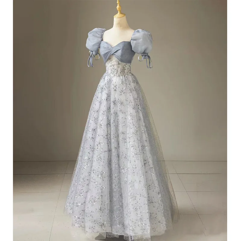 Exquisite Women Prom Dress French Style Retro Puff Sleeve Lace-Up Princess Banquet Ball Gown 2025 New Long Formal Evening Dress
Exquisite Women Prom Dress French Style Retro Puff Sleeve Lace-Up Princess Banquet Ball Gown 2025 New Long Formal Evening Dress