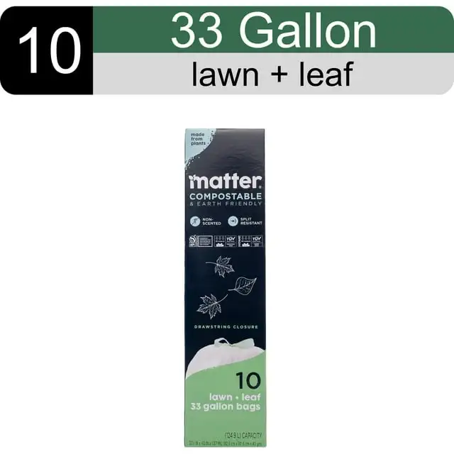 Matter Bolsa Compostable para Césped y Hojas con Cordón de 33 Galones, 10 Bolsas
Matter Bolsa Compostable para Césped y Hojas con Cordón de 33 Galones, 10 Bolsas