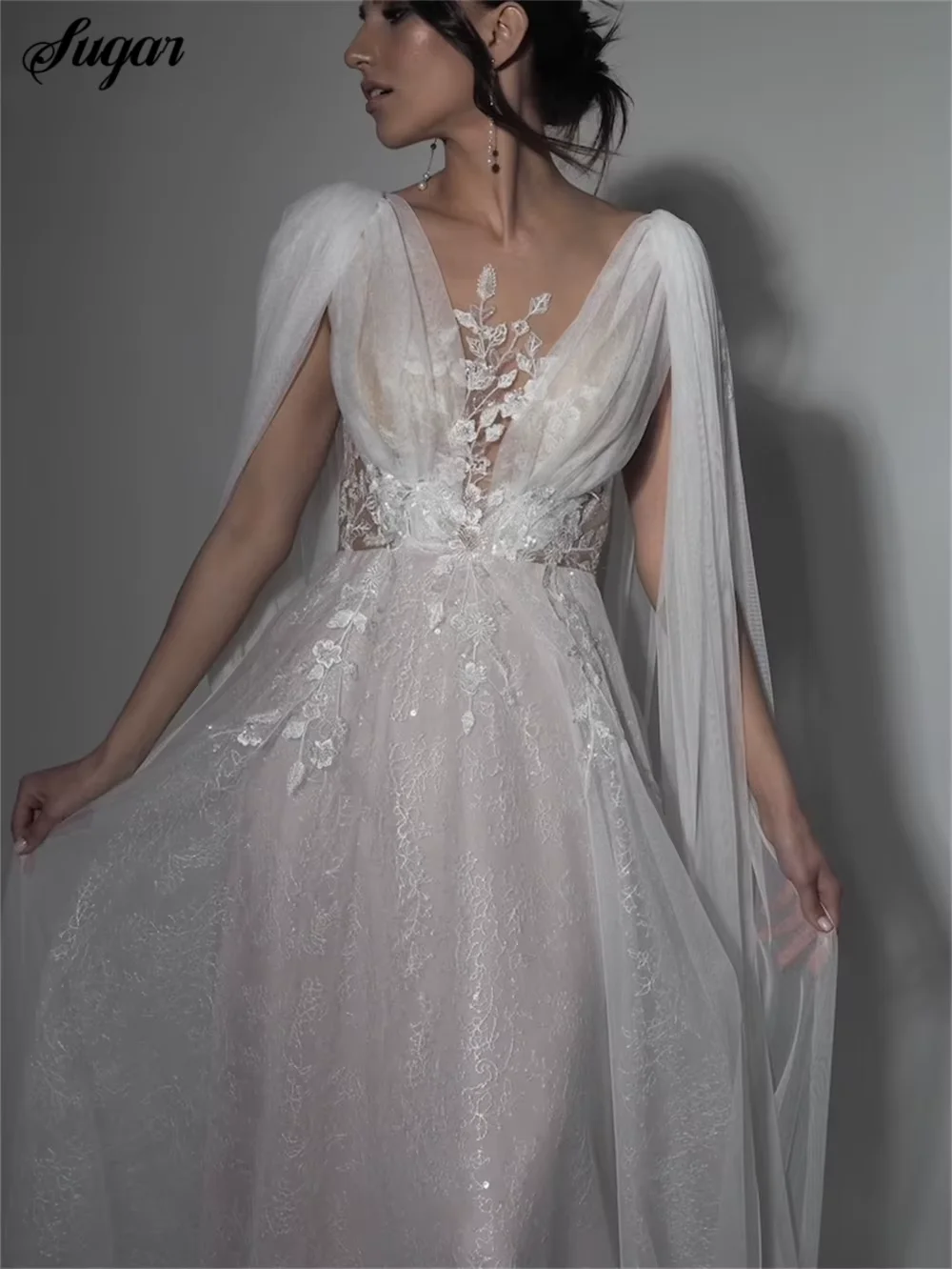 Tulle O-Neck Long Bridal Gown With Lace Appliques Back Button Sexy Wedding Dresses For Women 2024 Customized A Line Bride Dress
Tulle O-Neck Long Bridal Gown With Lace Appliques Back Button Sexy Wedding Dresses For Women 2024 Customized A Line Bride Dress