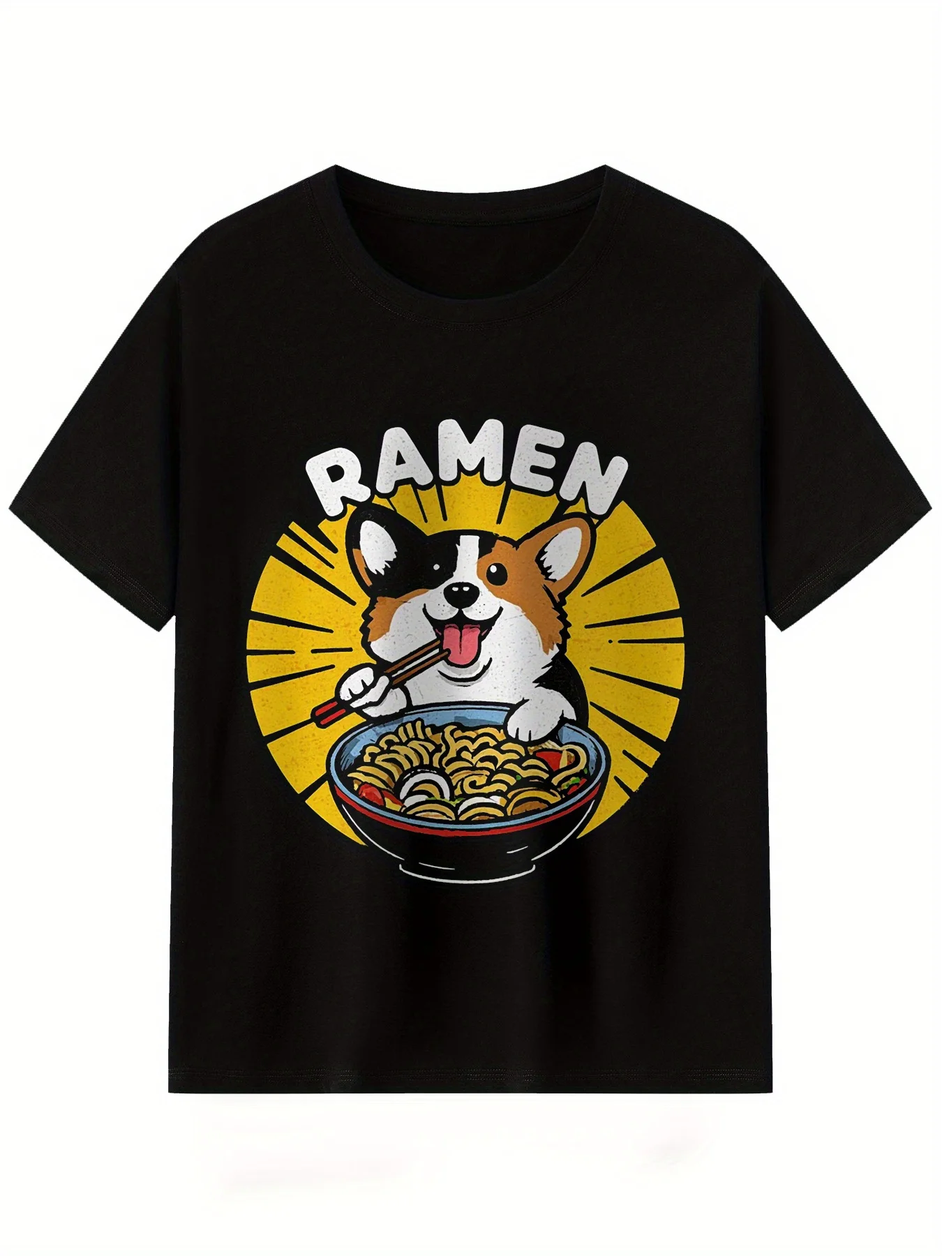 Cartoon Corgi Eating a Bowl of Ramen Men'S Casual Short Sleeve Crew Neck T-Shirt Men'S Summer and Spring Clothing
Cartoon Corgi Eating a Bowl of Ramen Men'S Casual Short Sleeve Crew Neck T-Shirt Men'S Summer and Spring Clothing
