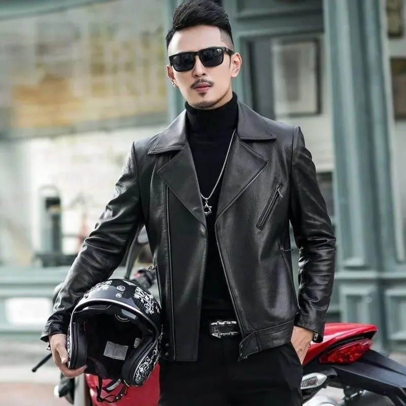 New Spring Haining Leather Jackets, Men's Leather Jackets, Korean-style Slim-fit Youth Motorcycle Suits, Cool Outerwear Trend
New Spring Haining Leather Jackets, Men's Leather Jackets, Korean-style Slim-fit Youth Motorcycle Suits, Cool Outerwear Trend