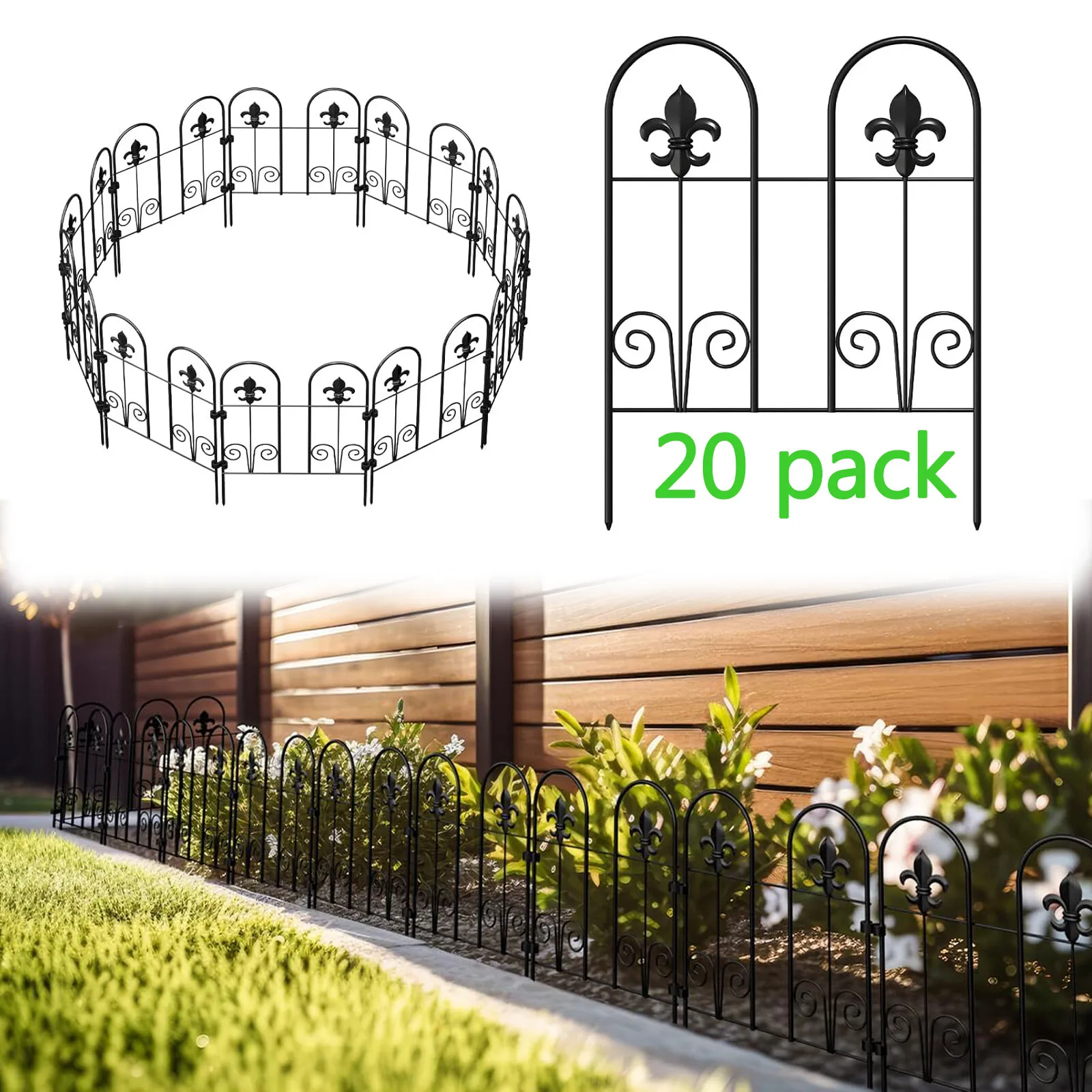 20 Pack Decorative Garden Fence Panels Rustproof Metal Wire Garden Fence Border
20 Pack Decorative Garden Fence Panels Rustproof Metal Wire Garden Fence Border
