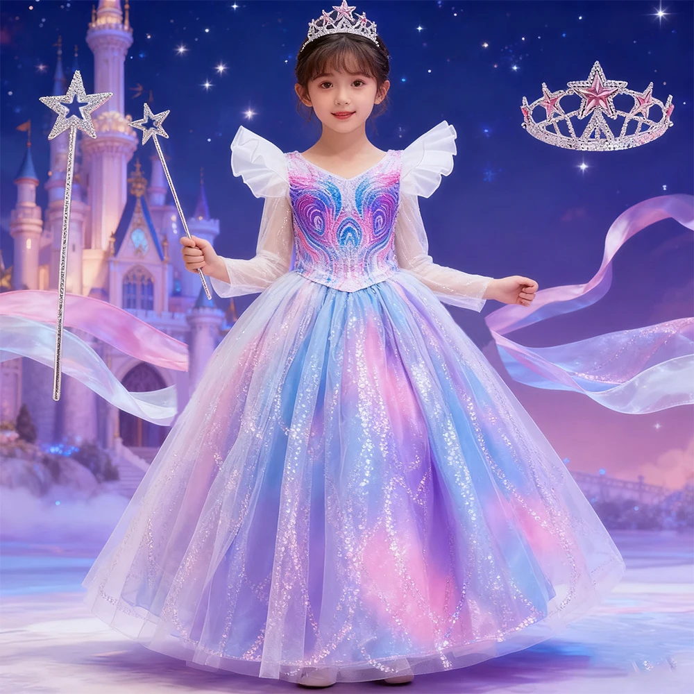 Girls Party Dresses Princess Perform Clothes With Accessory New Movie Witch Glinda Cosplay Costumes Children Carnival Outfits
Girls Party Dresses Princess Perform Clothes With Accessory New Movie Witch Glinda Cosplay Costumes Children Carnival Outfits