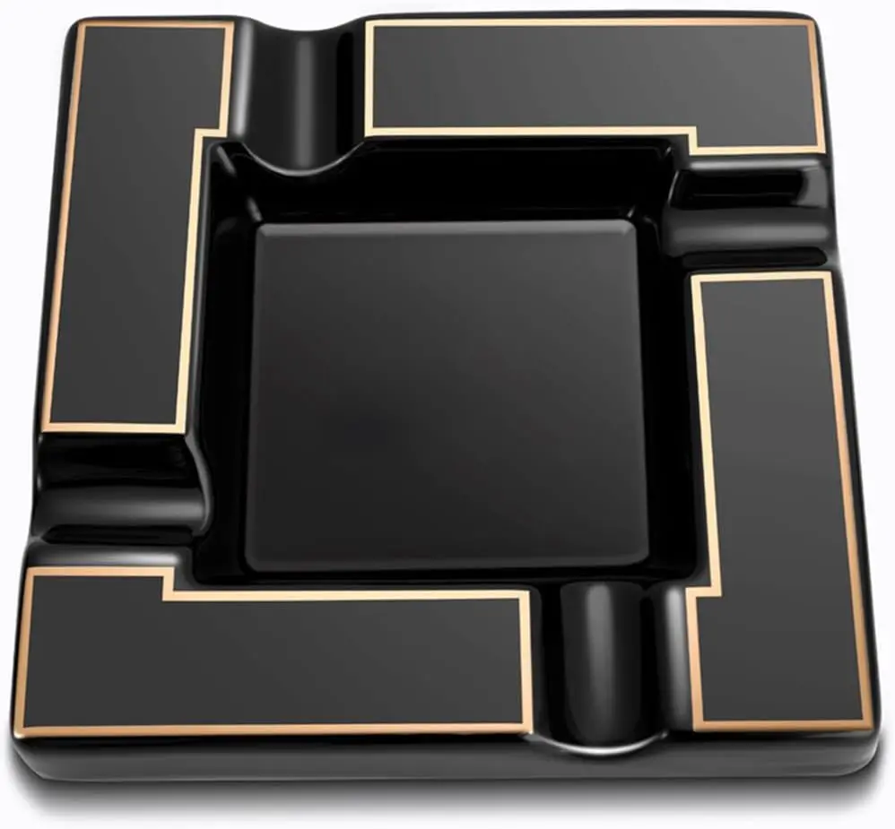 Большая керамическая пепельница для сигар, для использования в помещении и на улице, прочная черная конструкция с основанием, устойчивым к царапинам.
Большая керамическая пепельница для сигар, для использования в помещении и на улице, прочная черная конструкция с основанием, устойчивым к царапинам.