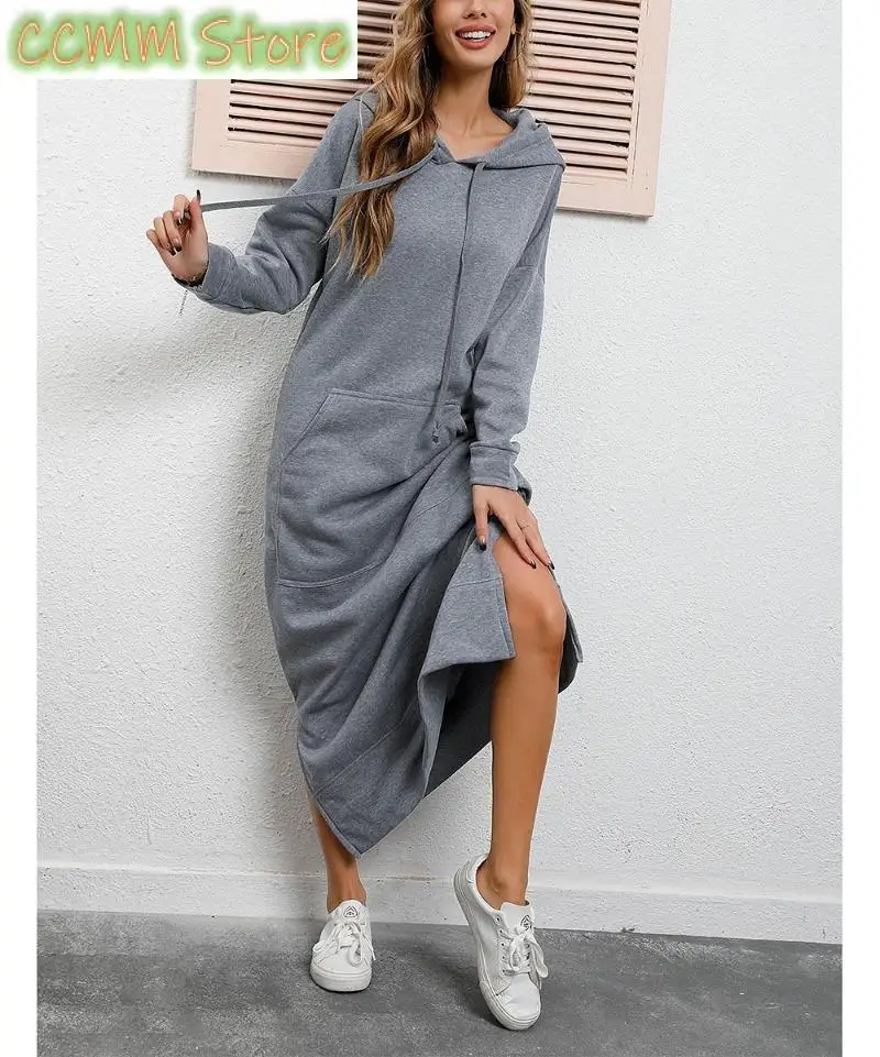 Women Dresses Autumn Winter Hoodies Hooded Big Pocket Sweaters Dress Long Sleeved Casual Loose Elegant Office Lady Vestidos
Women Dresses Autumn Winter Hoodies Hooded Big Pocket Sweaters Dress Long Sleeved Casual Loose Elegant Office Lady Vestidos