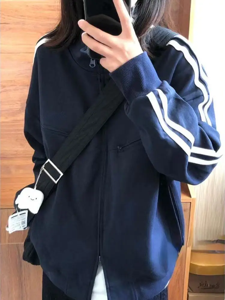 Extra Large 300 Pounds Stand Collar Open Cardigan Jacket American Retro Striped Sweatshirt Hatless Sports Baseball Uniform
Extra Large 300 Pounds Stand Collar Open Cardigan Jacket American Retro Striped Sweatshirt Hatless Sports Baseball Uniform