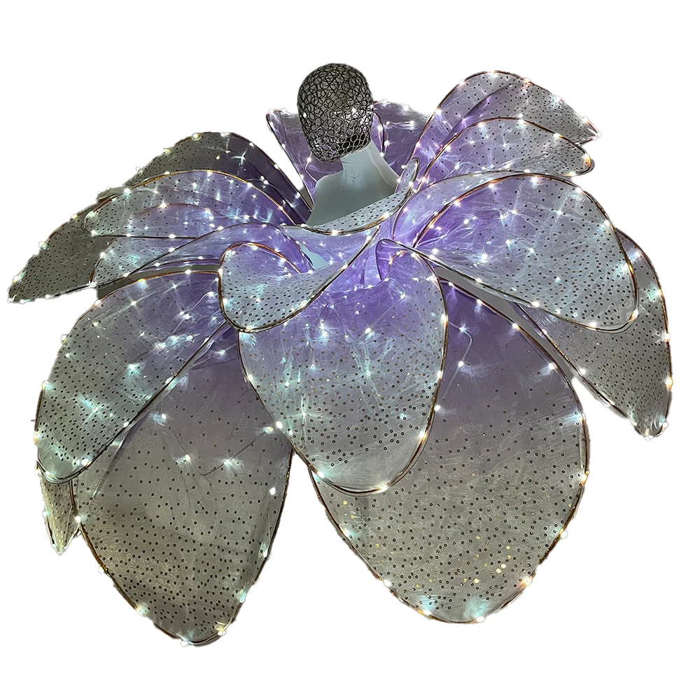 Full-Color LED Petal Skirt Dance Costume Purple Long Adult Floral Skirt for Opening Performance
Full-Color LED Petal Skirt Dance Costume Purple Long Adult Floral Skirt for Opening Performance
