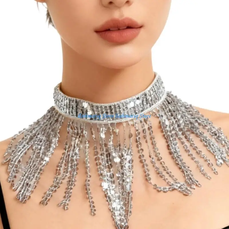 573B Belly Dance Jewelry Sequins Tassels Choker Halloween Dance Play Accessories
573B Belly Dance Jewelry Sequins Tassels Choker Halloween Dance Play Accessories