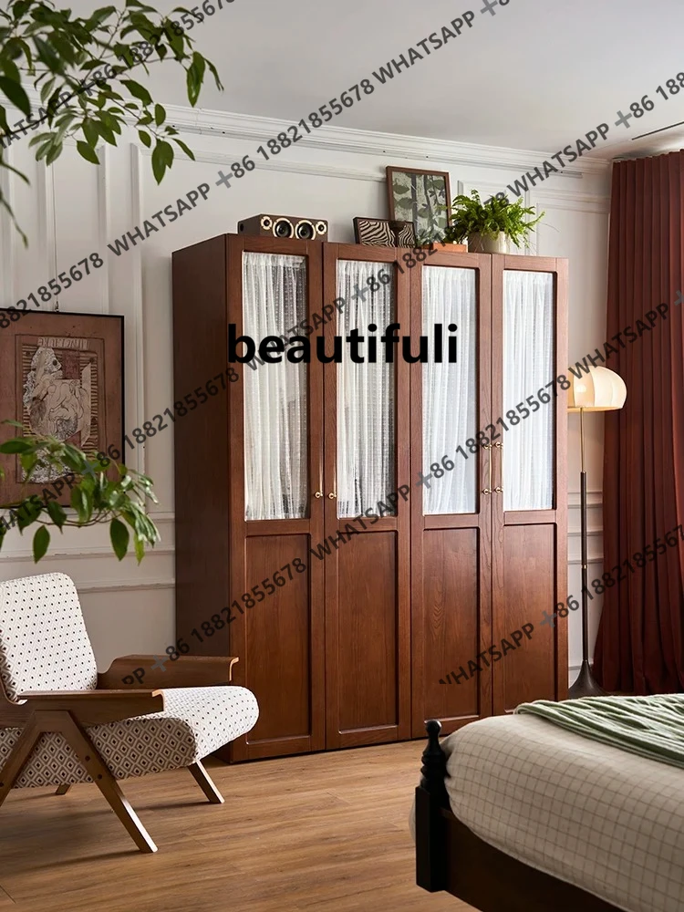 Французский ретро шкаф из цельного дерева, старинный марлевый занавес для спальни, стеклянный шкаф для дома
Французский ретро шкаф из цельного дерева, старинный марлевый занавес для спальни, стеклянный шкаф для дома