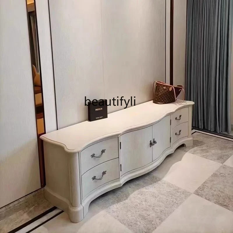 TV cabinet American retro queen's home series living room TV cabinet retro white TV cabinet coffee table
TV cabinet American retro queen's home series living room TV cabinet retro white TV cabinet coffee table