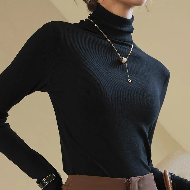 Basic Long Sleeve Turtleneck Sweater for Women Autumn Winter Solid Color Bottom Pullovers Woman All Match Slim Fit Jumper Female
Basic Long Sleeve Turtleneck Sweater for Women Autumn Winter Solid Color Bottom Pullovers Woman All Match Slim Fit Jumper Female