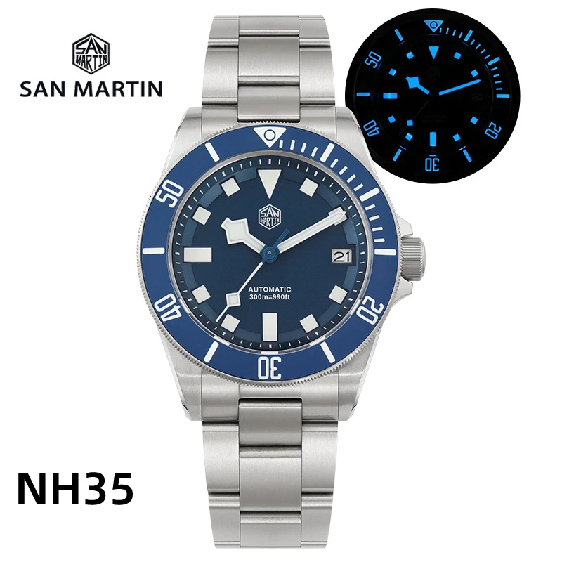 San Martin SN0121T Титановые часы класса 5, NH35, светящиеся часы с автоматическим механизмом для дайвинга, сапфировые наручные часы 300 м, мужские часы
San Martin SN0121T Титановые часы класса 5, NH35, светящиеся часы с автоматическим механизмом для дайвинга, сапфировые наручные часы 300 м, мужские часы