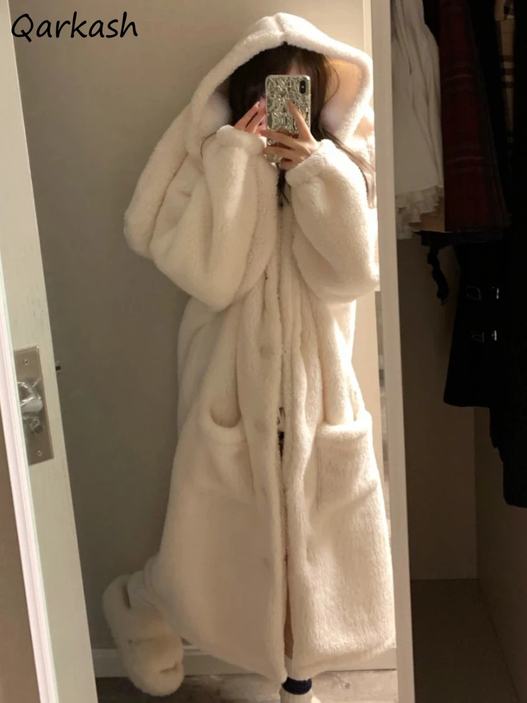Robes Women Sleepwear Kawaii Solid Baggy Temper Rabbit-ear Winter Vintage Thick All-match Home Daily Cozy Tender Girl Ulzzang
Robes Women Sleepwear Kawaii Solid Baggy Temper Rabbit-ear Winter Vintage Thick All-match Home Daily Cozy Tender Girl Ulzzang