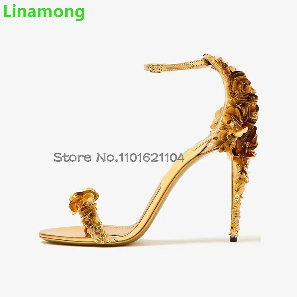 Sequins Thin High Heel Luxury Sandals For Female Women 2024 Summer New Round Toe Cover Back Ankle Buckle Strap Fashion Shoes
Sequins Thin High Heel Luxury Sandals For Female Women 2024 Summer New Round Toe Cover Back Ankle Buckle Strap Fashion Shoes