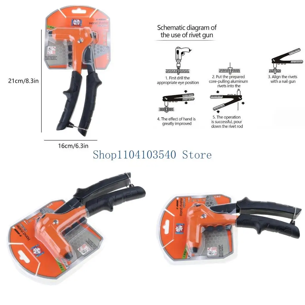 02DC Hand Riveter for Pop Rivet Tool with 4 Drill Bits (3/32", 1/8", 5/32", 3/16")
02DC Hand Riveter for Pop Rivet Tool with 4 Drill Bits (3/32", 1/8", 5/32", 3/16")