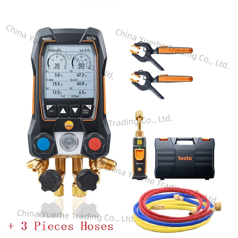 Умный вакуумный комплект Testo 557s со шлангом из 3 предметов, интеллектуальный цифровой коллектор с беспроводными вакуумными и датчиками температуры с зажимами0564 5571
Умный вакуумный комплект Testo 557s со шлангом из 3 предметов, интеллектуальный цифровой коллектор с беспроводными вакуумными и датчиками температуры с зажимами0564 5571
