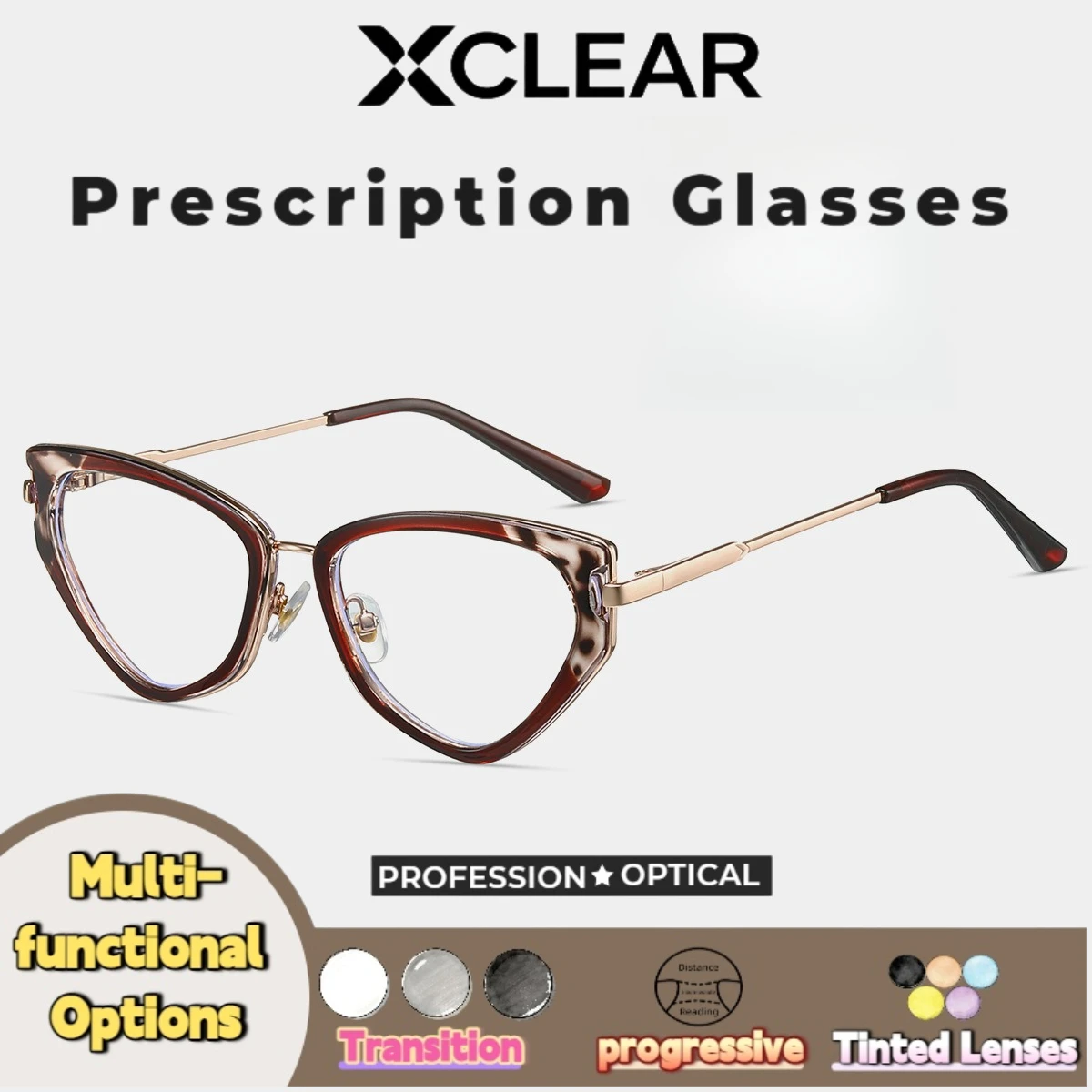 Xclear Fashion Retro Cateye Frame Myopia Prescription Glasses Currents High Quality Anti Blue Light Progressive Optical Eyeware
Xclear Fashion Retro Cateye Frame Myopia Prescription Glasses Currents High Quality Anti Blue Light Progressive Optical Eyeware