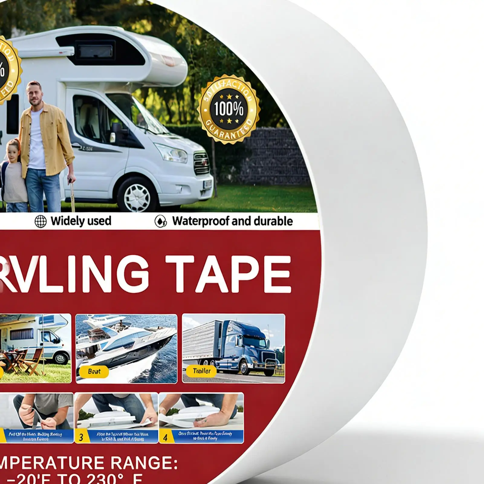 White RV Roof Repair Tape Waterproof Weatherproof Sealant Roofing Tape For Camper Trailer Boat Sealing Leak
White RV Roof Repair Tape Waterproof Weatherproof Sealant Roofing Tape For Camper Trailer Boat Sealing Leak