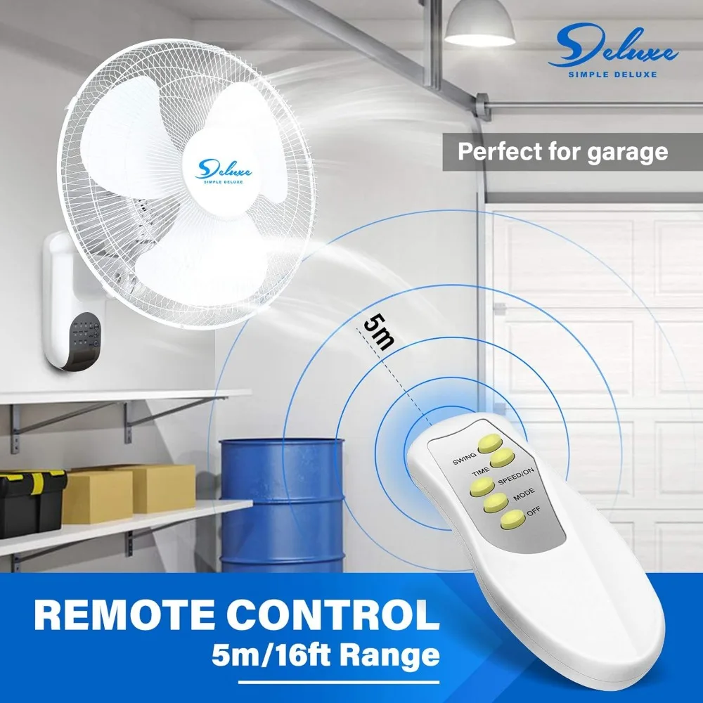 Free Delivery - 16 Inch Wall Mount Fan with Remote Control, 3 Oscillating Modes, 3 Speed, Timer, 1 Pack
Free Delivery - 16 Inch Wall Mount Fan with Remote Control, 3 Oscillating Modes, 3 Speed, Timer, 1 Pack
