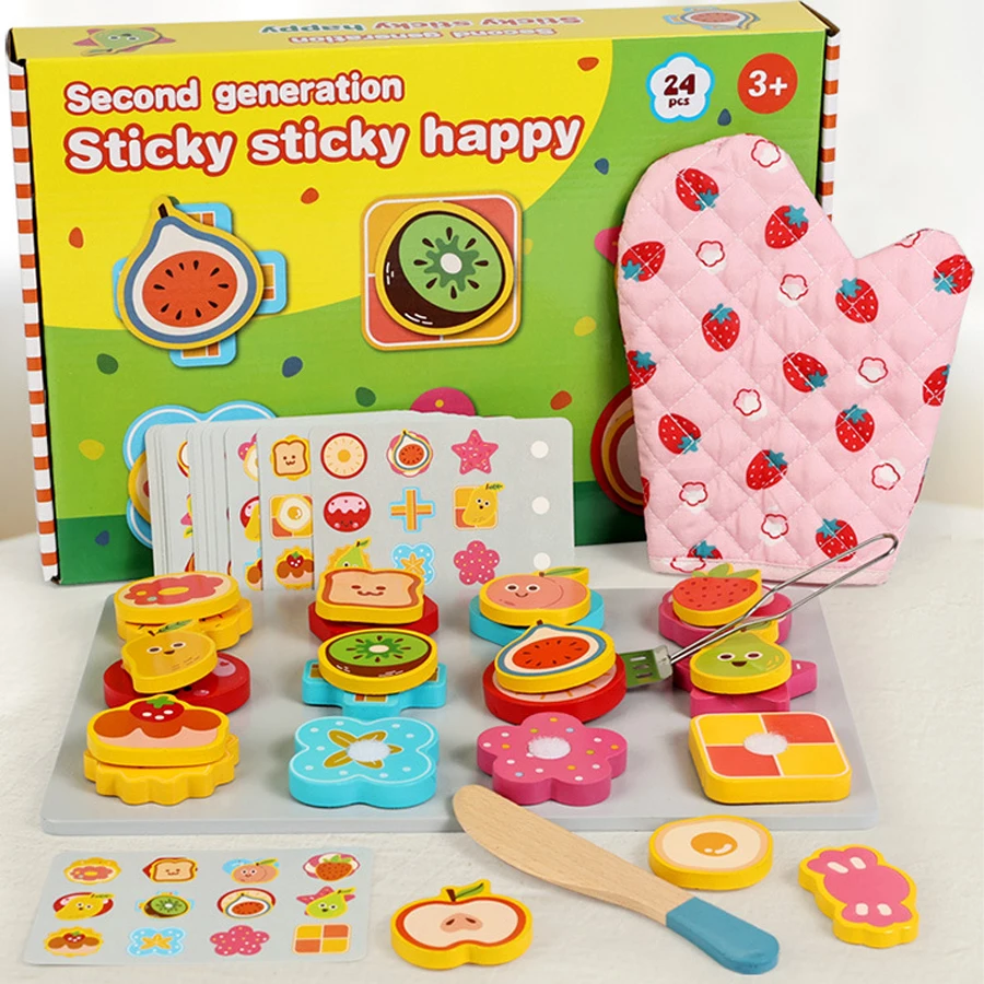 Wooden Kitchen Pretend Play Set Montessori Simulation Food Sticky Game Accessories Kitchen Playset Toy for Toddlers Gifts
Wooden Kitchen Pretend Play Set Montessori Simulation Food Sticky Game Accessories Kitchen Playset Toy for Toddlers Gifts