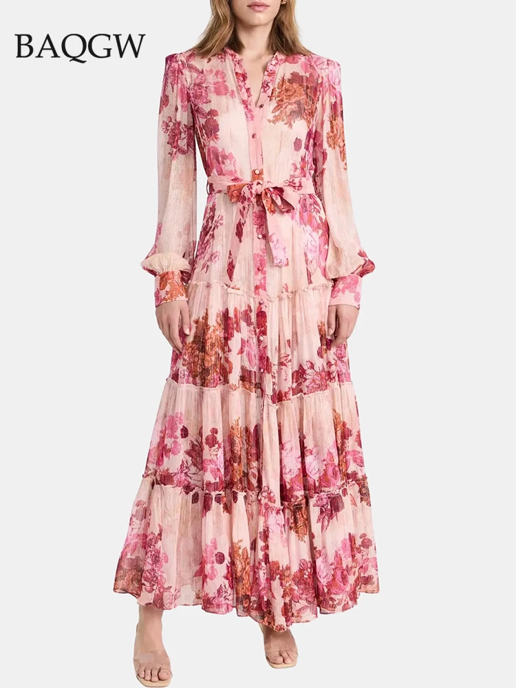 Patchwork Lace Up Floral Print Vintage Luxury Dresses for Women Round Neck Long Sleeve High Waist Spliced Button Elegant Dress
Patchwork Lace Up Floral Print Vintage Luxury Dresses for Women Round Neck Long Sleeve High Waist Spliced Button Elegant Dress
