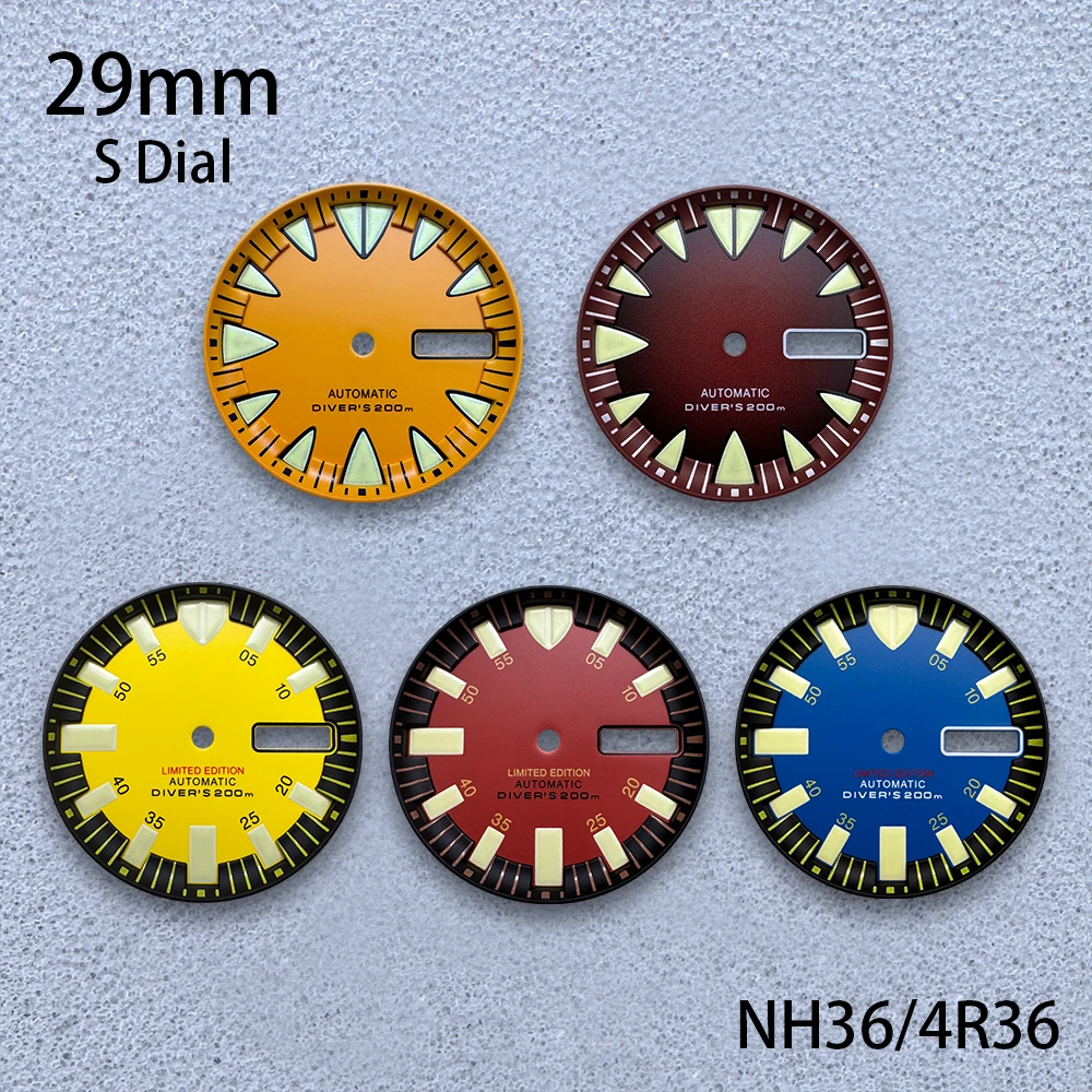 29mm S Logo Monster Dial Fit NH36/4R36 Japan Movement Green Luminous High-Quality Dual Calendar Watch Modification Accessories
29mm S Logo Monster Dial Fit NH36/4R36 Japan Movement Green Luminous High-Quality Dual Calendar Watch Modification Accessories