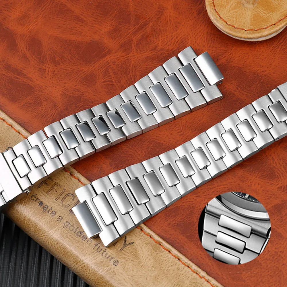 25-13mm Stainless Steel Watch Strap Bracelet Metal With Folding Clasp For Patek Philippe Nautilus 5711 5726 Series Watchband
25-13mm Stainless Steel Watch Strap Bracelet Metal With Folding Clasp For Patek Philippe Nautilus 5711 5726 Series Watchband