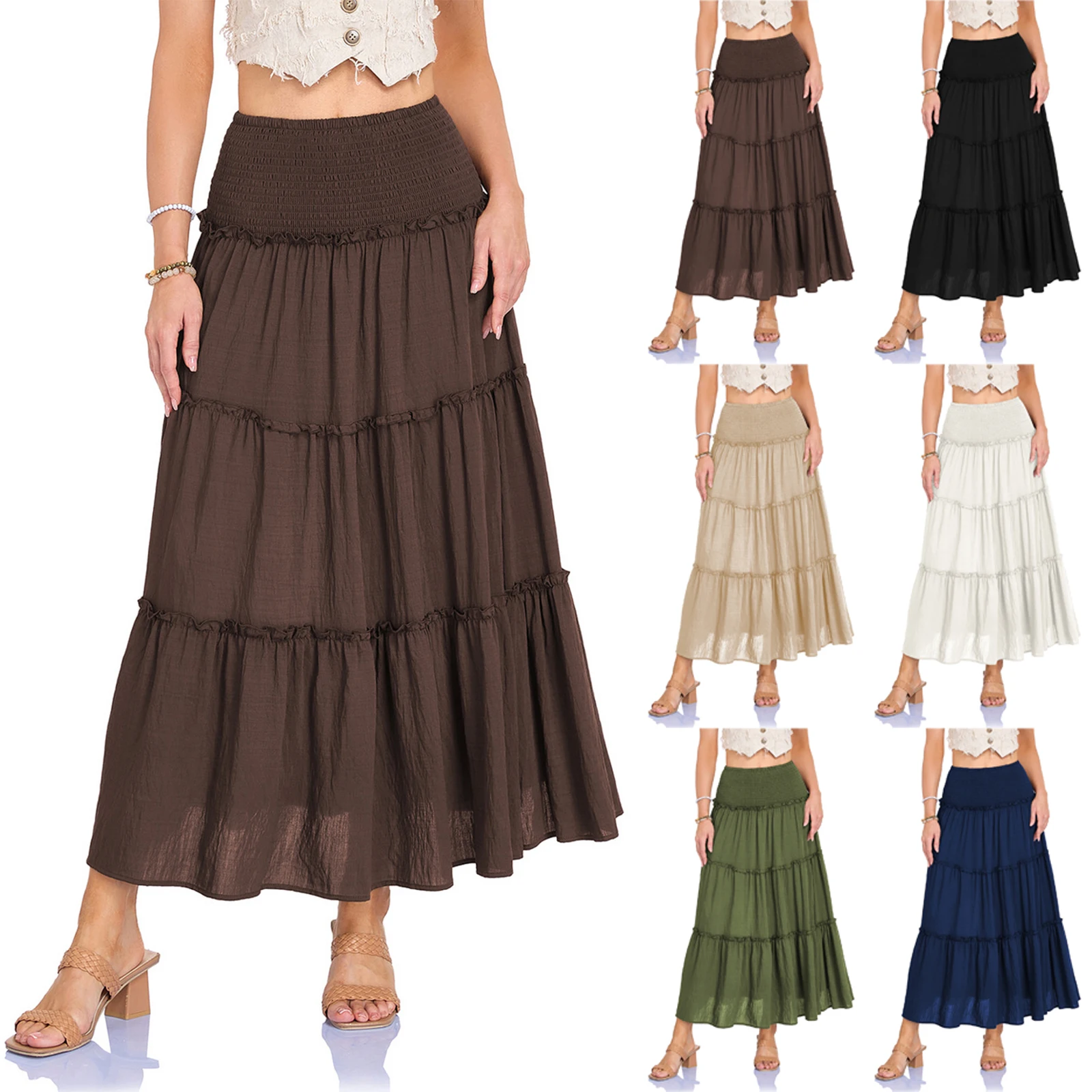 Female Trend Pleated Loose Skirt Leisure Simple Solid Color Elastic Skirt Female Daily Elegant Temperament Easy Match Wearing
Female Trend Pleated Loose Skirt Leisure Simple Solid Color Elastic Skirt Female Daily Elegant Temperament Easy Match Wearing