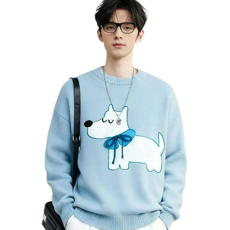 Вязаный свитер с собакой в американском стиле ретро для мужчин и женщин, осень 2026, новый модный короткий пуловер с круглым вырезом для пар
Вязаный свитер с собакой в американском стиле ретро для мужчин и женщин, осень 2026, новый модный короткий пуловер с круглым вырезом для пар