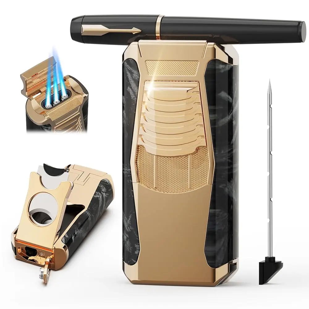 Ailexpress Recommendation - 5-in-1 Windproof Torch Lighter Adjustable Triple Jet Flame Straight Cutter Punch Holder Draw Enhance
Ailexpress Recommendation - 5-in-1 Windproof Torch Lighter Adjustable Triple Jet Flame Straight Cutter Punch Holder Draw Enhance