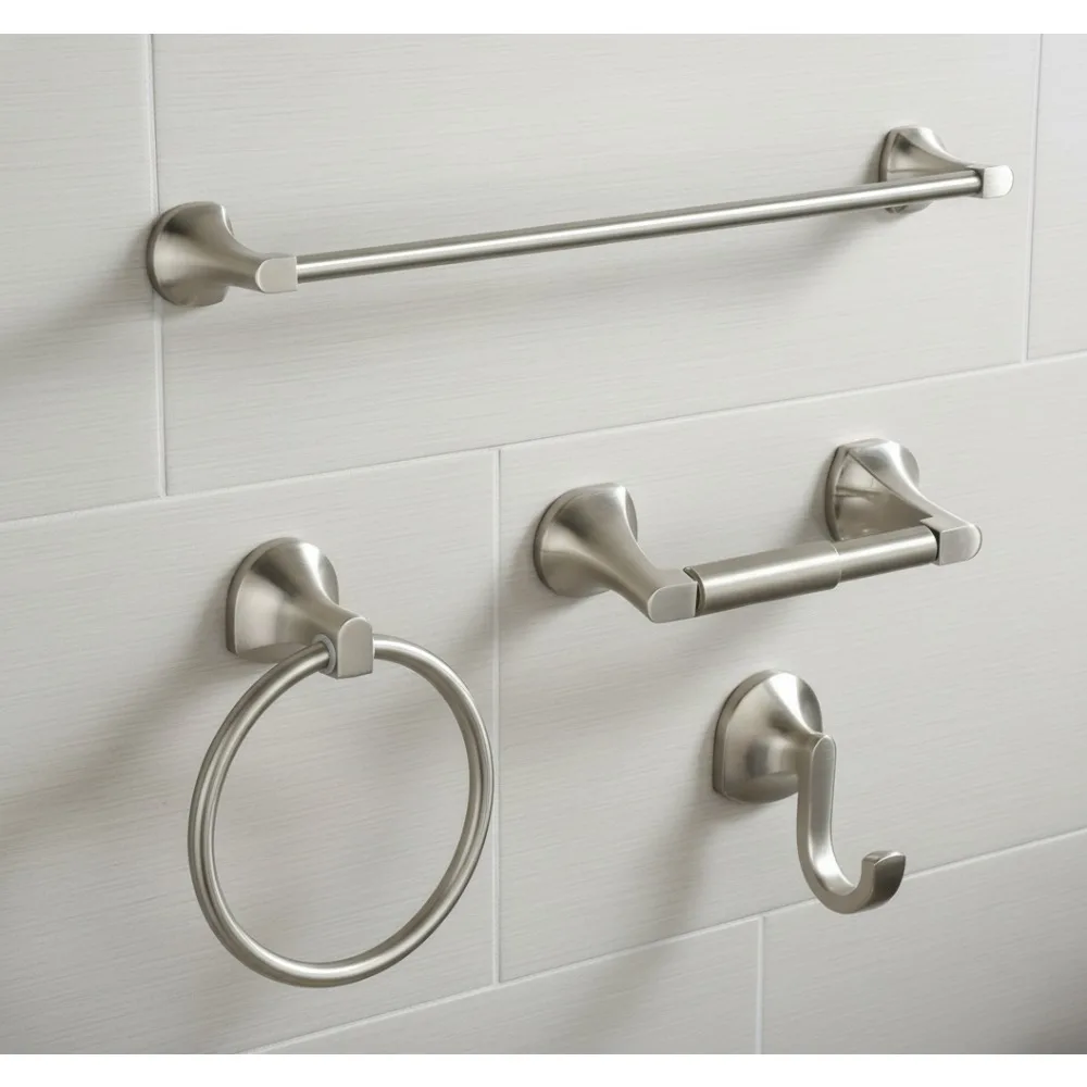 Регулируемый расширяемый вешалка для полотенец, набор из 4 предметов для ванной комнаты, настенные аксессуары из матового никеля
Регулируемый расширяемый вешалка для полотенец, набор из 4 предметов для ванной комнаты, настенные аксессуары из матового никеля