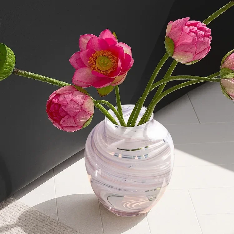 CL gradual change pattern art glass romantic purple small mouth vase soft flower device model room water culture flower device
CL gradual change pattern art glass romantic purple small mouth vase soft flower device model room water culture flower device