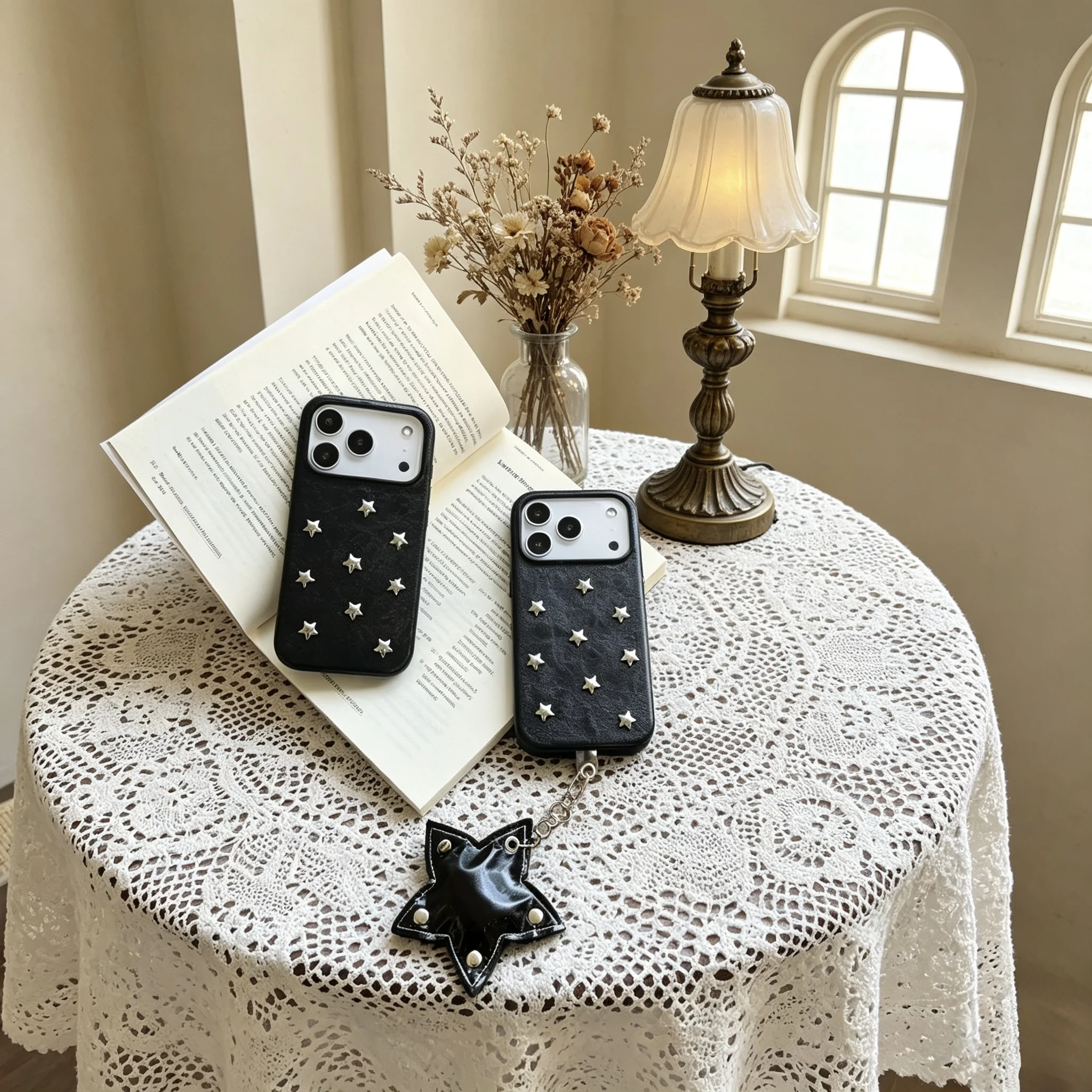 Riveted star phone case, suitable for Apple phones, leather protective cover
Riveted star phone case, suitable for Apple phones, leather protective cover