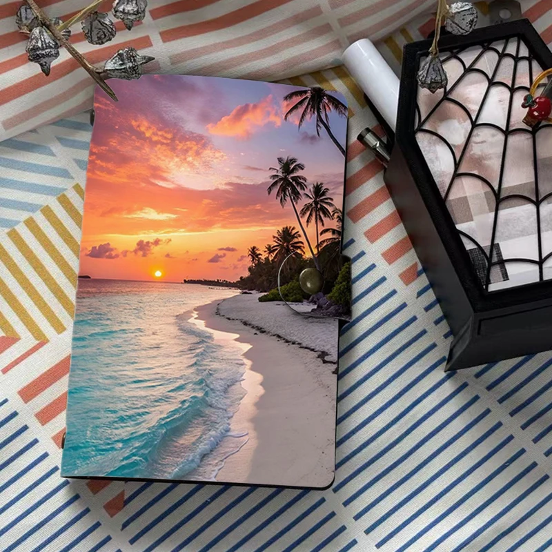 Vintage Ocean Sunset Beach Scenery Notebook A6 Palm Tree Print PU Cover Diary Planner with Metal Button for Daily Use Students O
Vintage Ocean Sunset Beach Scenery Notebook A6 Palm Tree Print PU Cover Diary Planner with Metal Button for Daily Use Students O