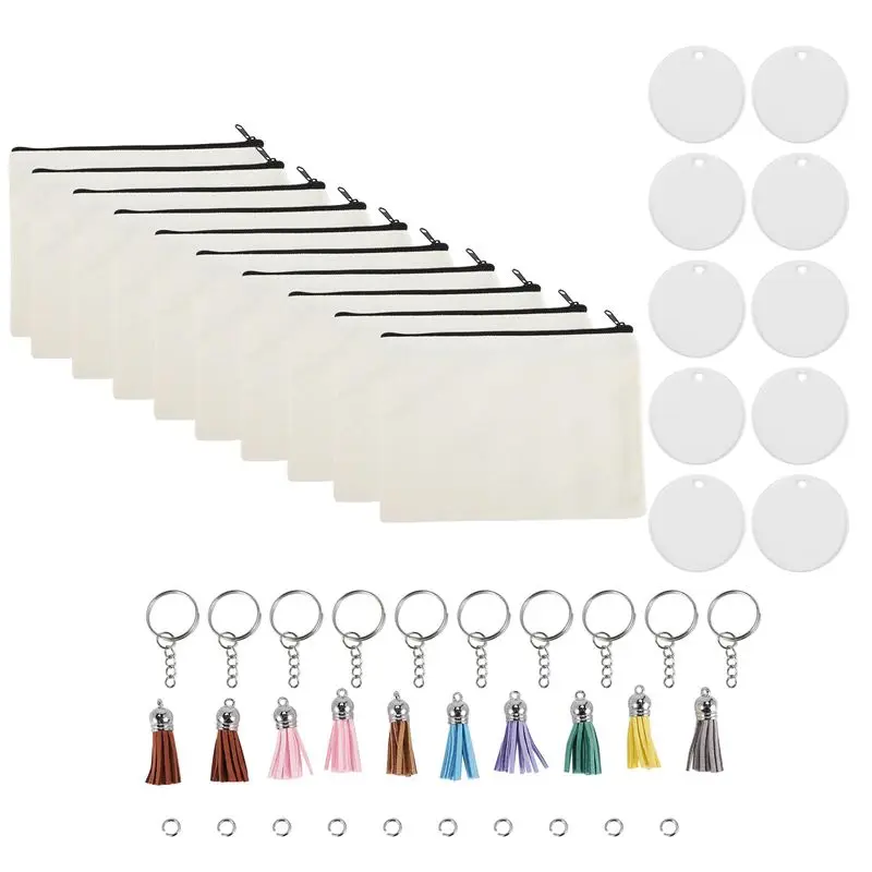 A29F-10 Pieces Sublimation Blanks Pouch DIY Heat Transfer Makeup Bags Iron On Transfer Zipper Canvas Pen Case For Women Kids
A29F-10 Pieces Sublimation Blanks Pouch DIY Heat Transfer Makeup Bags Iron On Transfer Zipper Canvas Pen Case For Women Kids