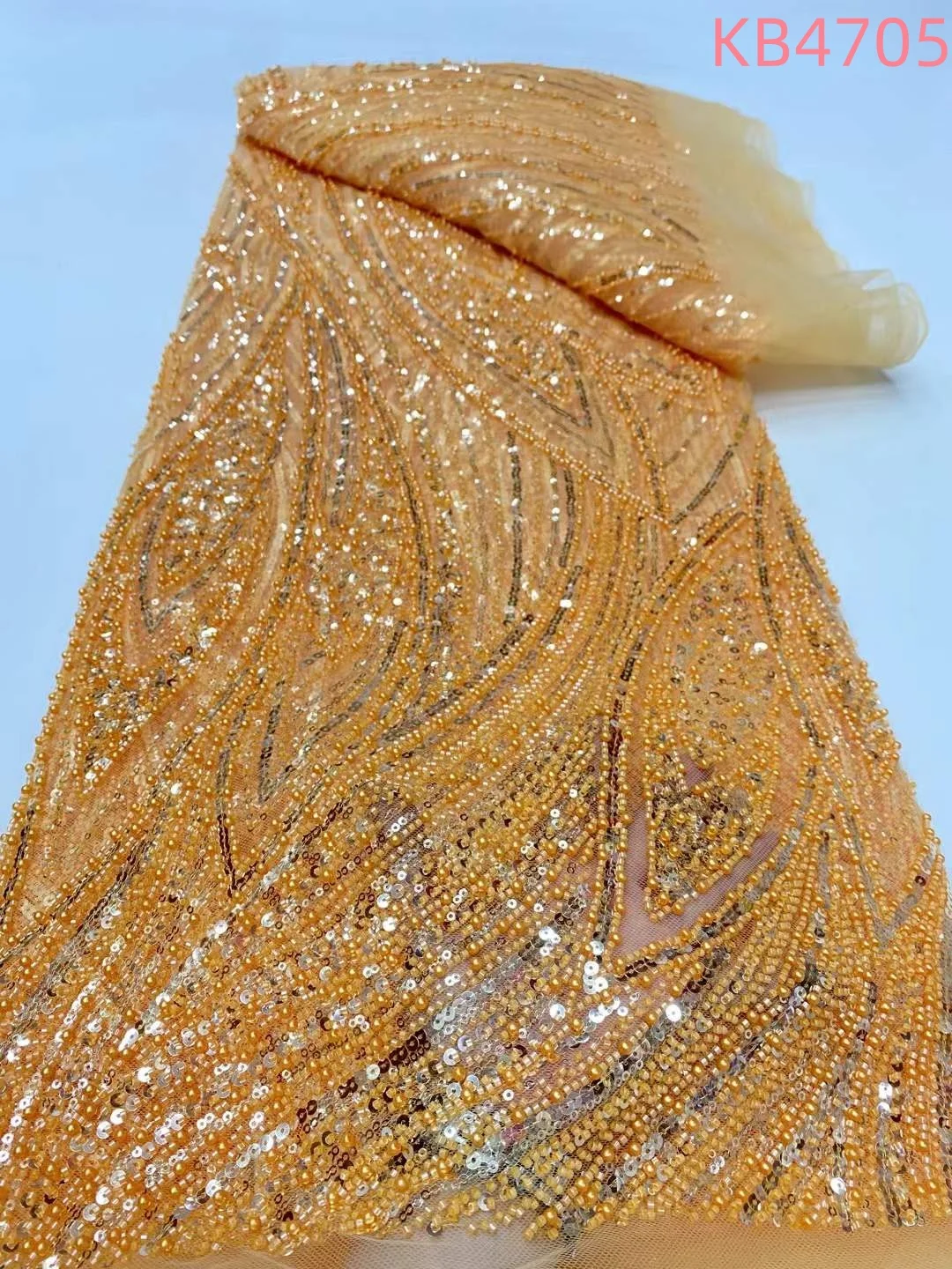 Orange African Beads Lace Fabric 2025 High Quality Lace Nigerian Sequins Lace Fabric French Laces Sequence For Sewing KB4705
Orange African Beads Lace Fabric 2025 High Quality Lace Nigerian Sequins Lace Fabric French Laces Sequence For Sewing KB4705