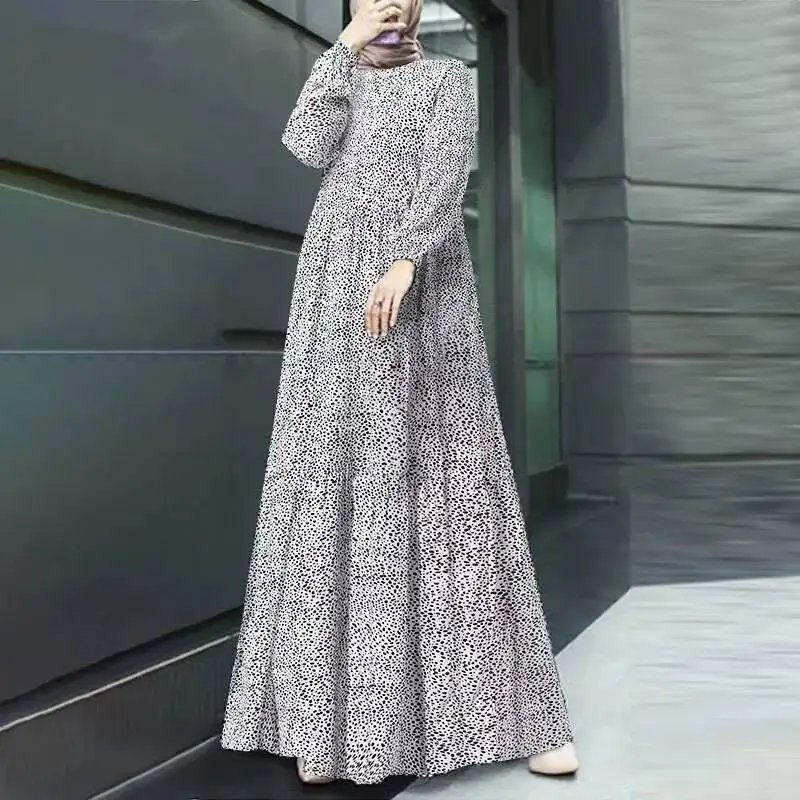 New Muslim Comfortable Casual Polka Dot Long Sleeved Pullover, Loose Waist Long Dress Abaya Ramadan Dubai Luxury Islam Elegant
New Muslim Comfortable Casual Polka Dot Long Sleeved Pullover, Loose Waist Long Dress Abaya Ramadan Dubai Luxury Islam Elegant