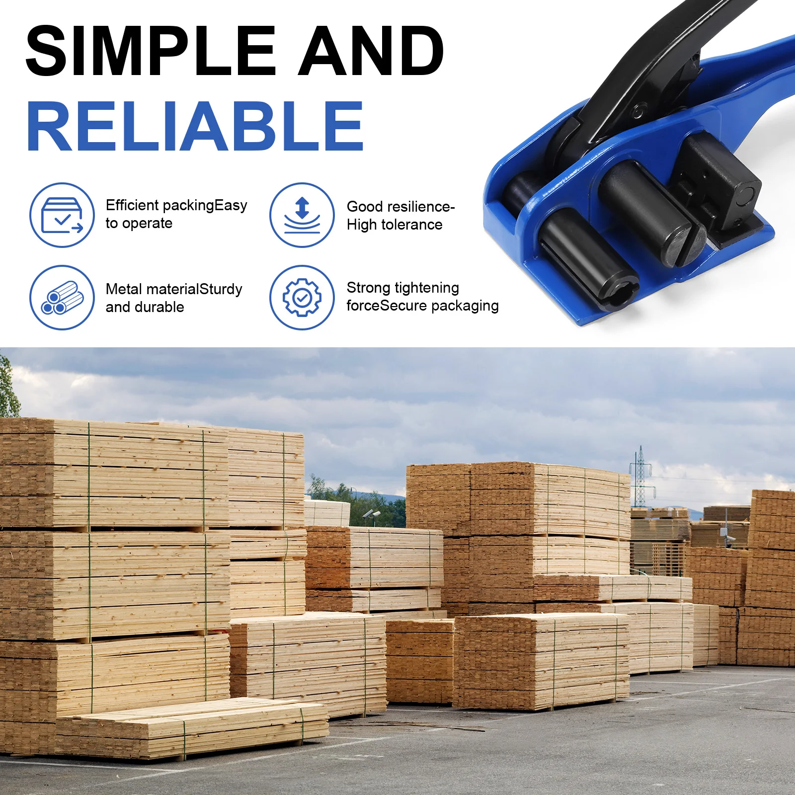 Nylon Strap Pallet Heavy Duty Tensioner with Built-in Cutter Heavy Duty Banding Strapping Tensioner for Securing Packing
Nylon Strap Pallet Heavy Duty Tensioner with Built-in Cutter Heavy Duty Banding Strapping Tensioner for Securing Packing
