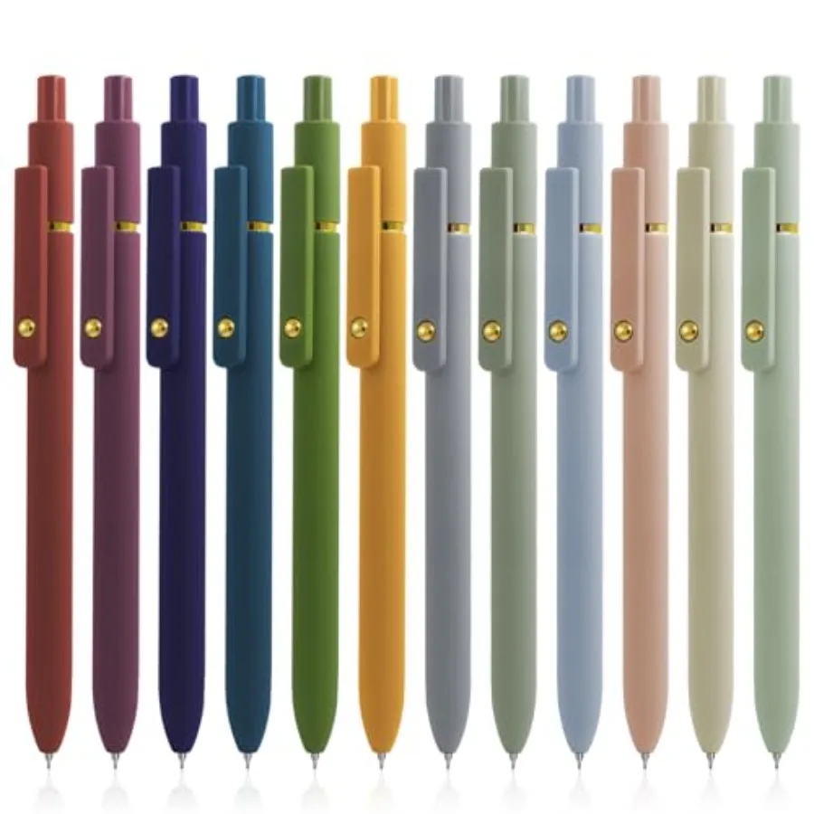 Gel Pens, 12 Pcs Black Ink Pens for Women, 0.5mm Fine Point Smooth Writing Pens, High-End Series Retractable Pens for Journalin
Gel Pens, 12 Pcs Black Ink Pens for Women, 0.5mm Fine Point Smooth Writing Pens, High-End Series Retractable Pens for Journalin