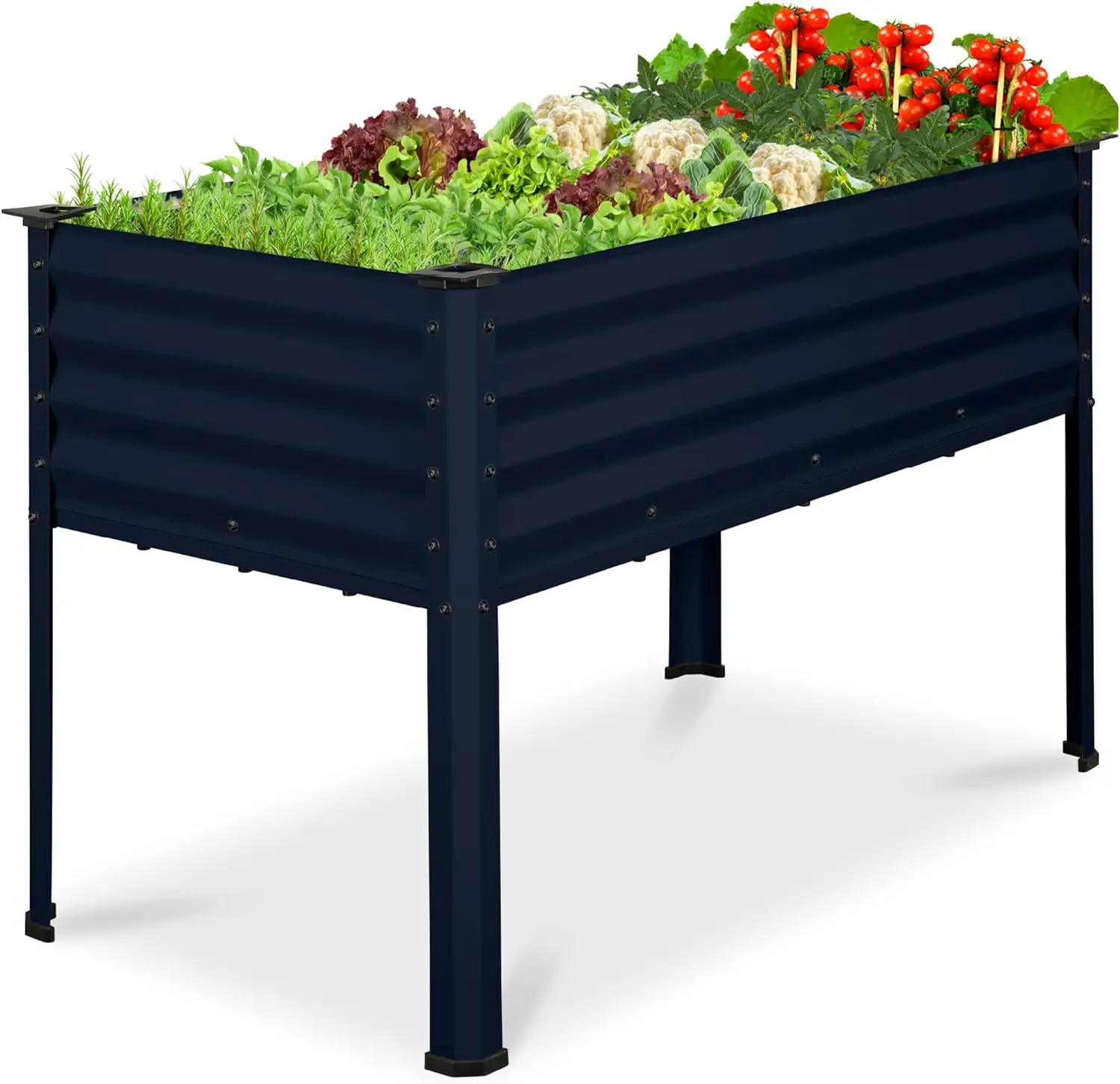 48x24x30in Galvanized Raised Garden Bed Metal Elevated Planter Box Vegetable Garden for Backyard Patio Balcony Navy Blue
48x24x30in Galvanized Raised Garden Bed Metal Elevated Planter Box Vegetable Garden for Backyard Patio Balcony Navy Blue