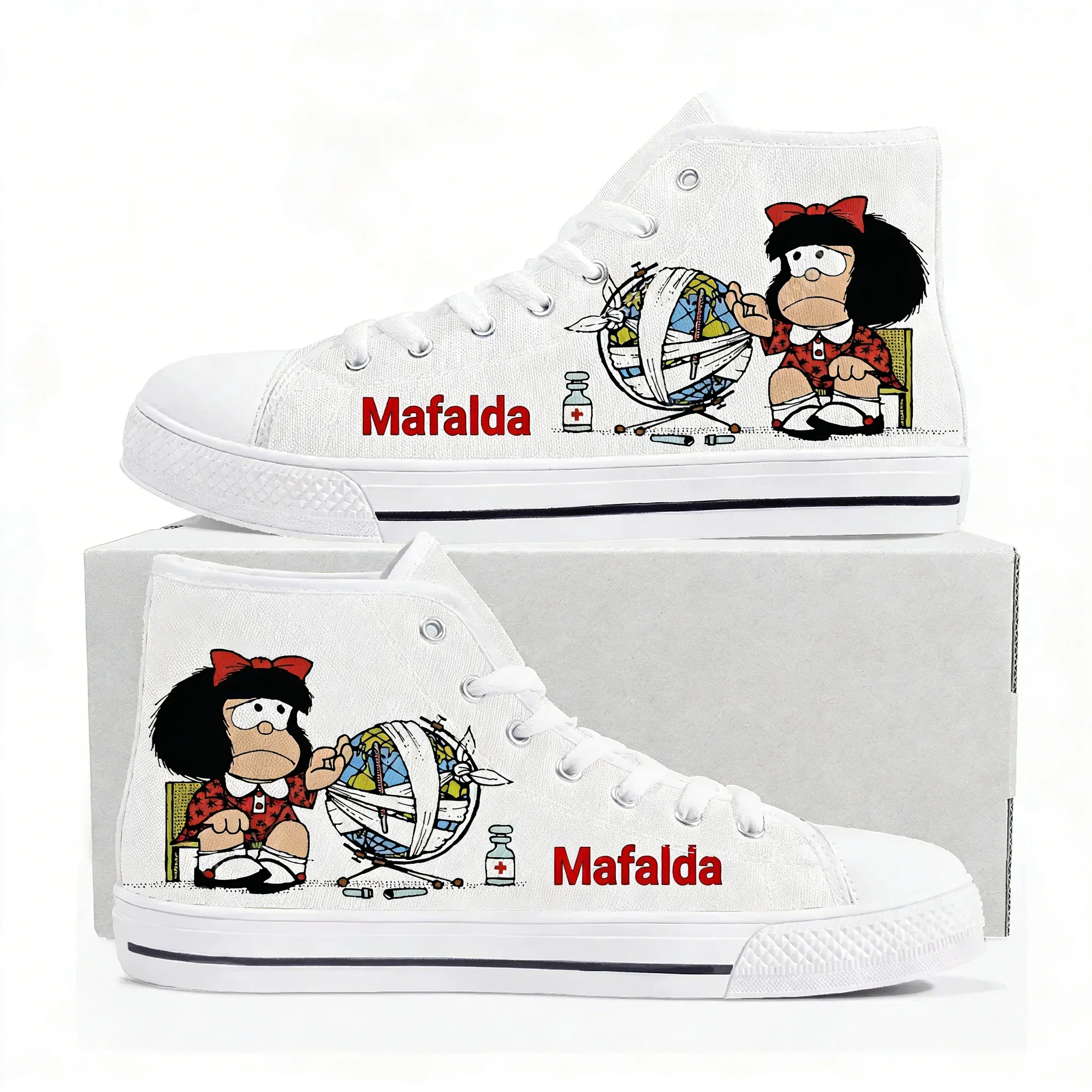 Mafalda Anime High Top Sneakers Mens Womens Teenagers High Quality Canvas Sneaker Fahion Casual Couple Shoes Customized Shoes
Mafalda Anime High Top Sneakers Mens Womens Teenagers High Quality Canvas Sneaker Fahion Casual Couple Shoes Customized Shoes