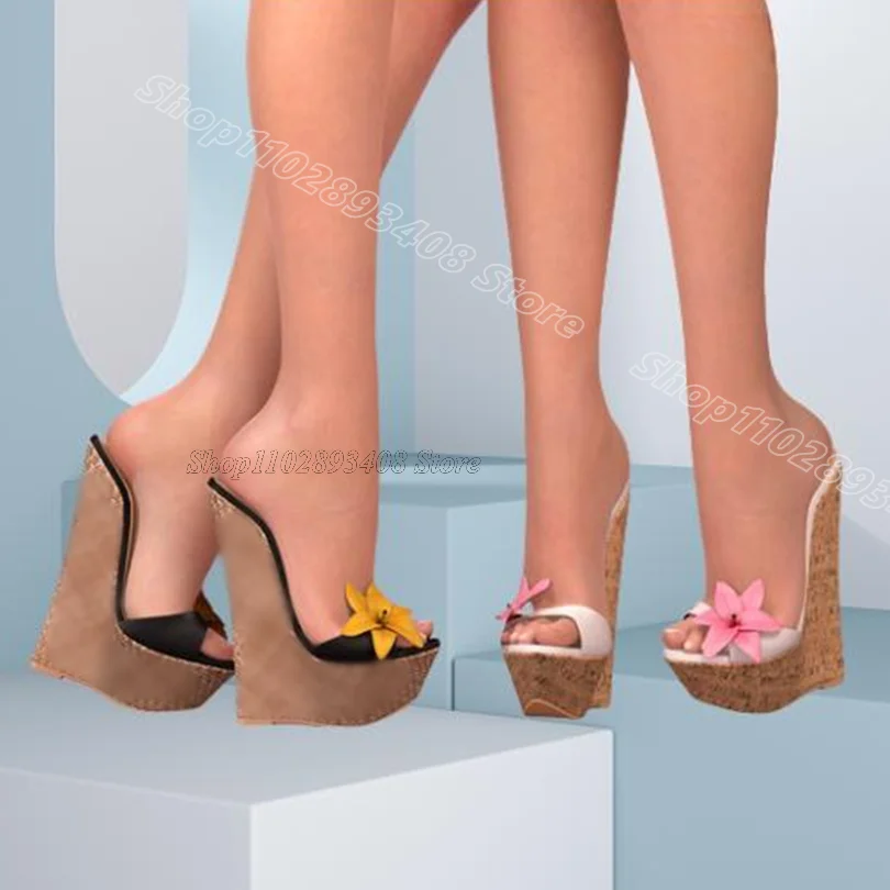 Flower Decor Wedges Heels Slippers Open Toe Slip on Fashion Design for Women Party Casual Women Sandals 2025 Zapatos Para Mujere
Flower Decor Wedges Heels Slippers Open Toe Slip on Fashion Design for Women Party Casual Women Sandals 2025 Zapatos Para Mujere