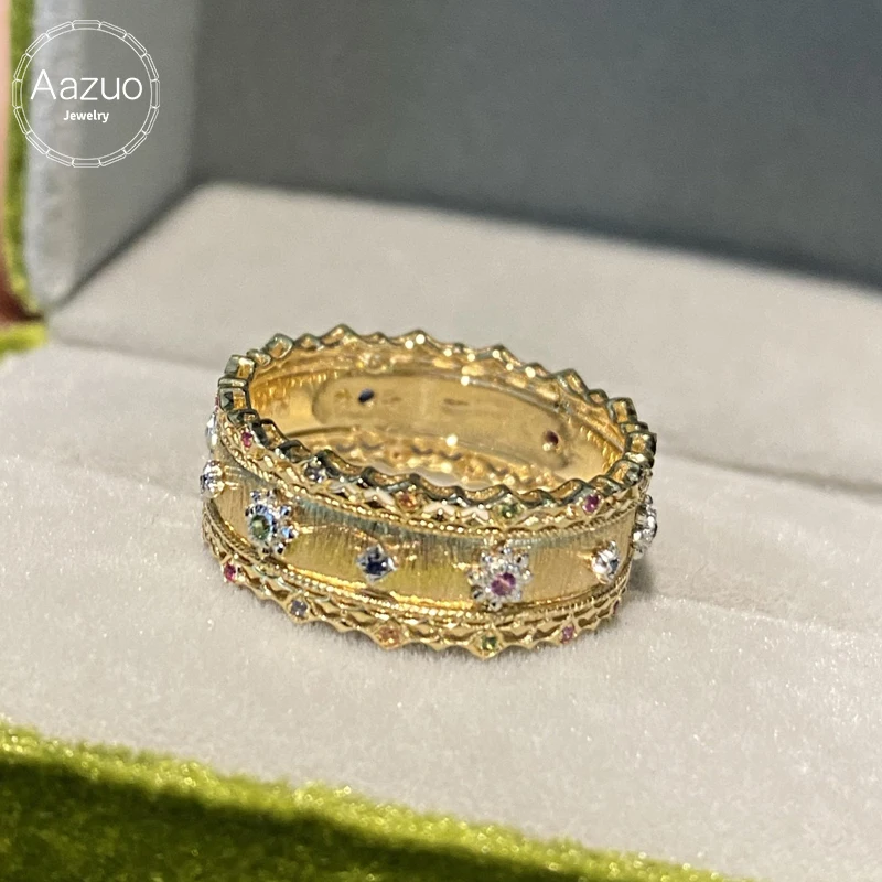 Aazuo Real Fine Jewerly 18K Yellow Gold Natural Sapphires 0.18ct Vintage Style Rings Upscale Trendy Senior Party Fine Jewelry
Aazuo Real Fine Jewerly 18K Yellow Gold Natural Sapphires 0.18ct Vintage Style Rings Upscale Trendy Senior Party Fine Jewelry