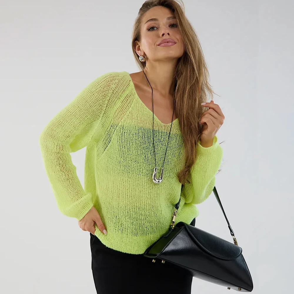 Talenza Summer V-Neck Cover-Up Fashion See-Through Lace-Up Sexy New Pullovers Solid Casual Beach Vacation Chic Women's Pullover
Talenza Summer V-Neck Cover-Up Fashion See-Through Lace-Up Sexy New Pullovers Solid Casual Beach Vacation Chic Women's Pullover