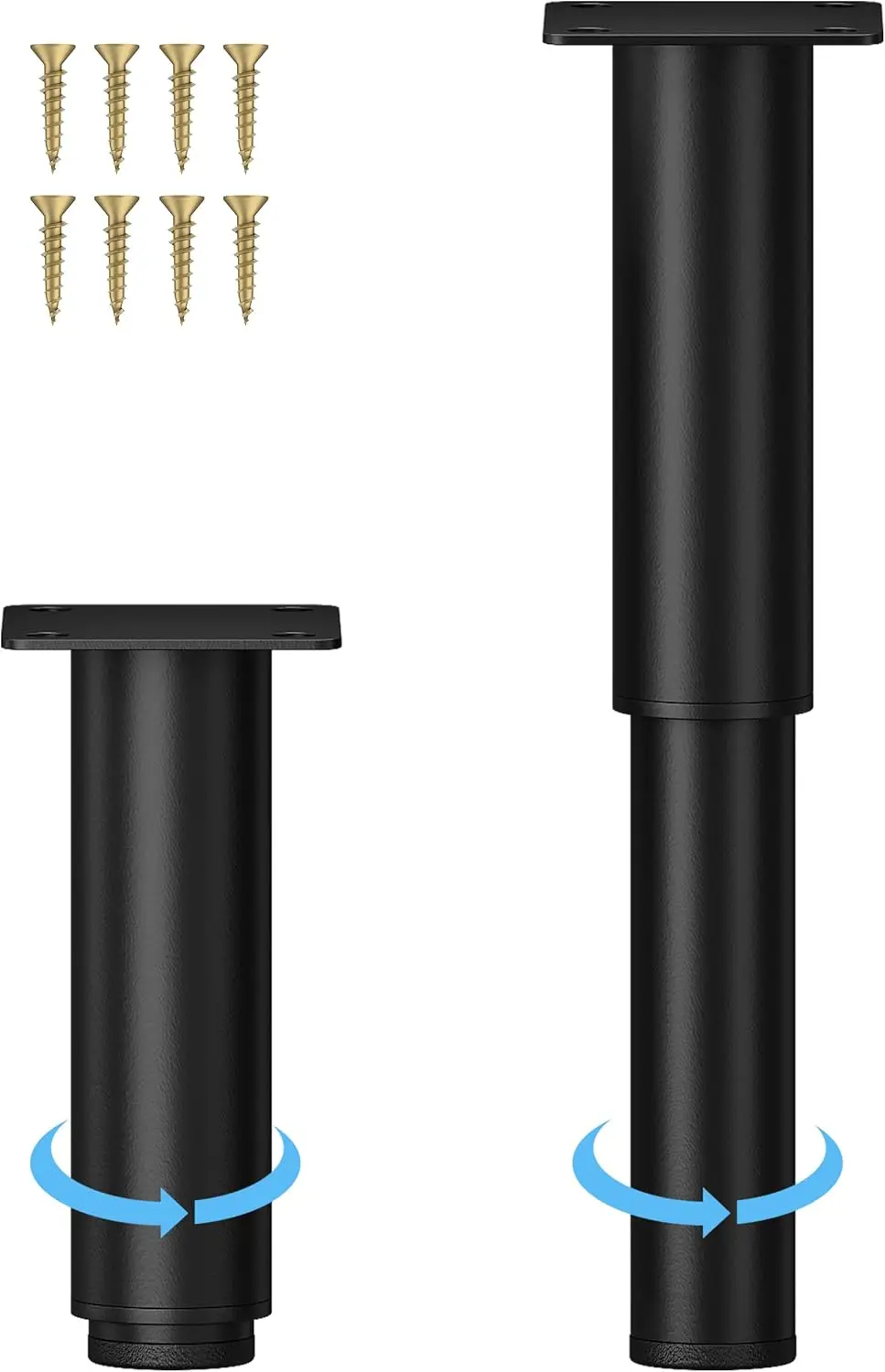 Adjustable Furniture Legs 5.12-9.45 inch, Heavy Duty Metal Sofa Legs Set of 2, Black
Adjustable Furniture Legs 5.12-9.45 inch, Heavy Duty Metal Sofa Legs Set of 2, Black