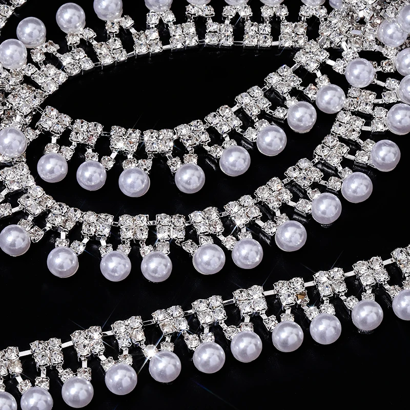 DUCrystal 1yard Rhinestone Pearl pendant Crystal Chain Sew/Glue Crystal Tassels Chain For Crafts Wedding Dress/Party Decoration
DUCrystal 1yard Rhinestone Pearl pendant Crystal Chain Sew/Glue Crystal Tassels Chain For Crafts Wedding Dress/Party Decoration