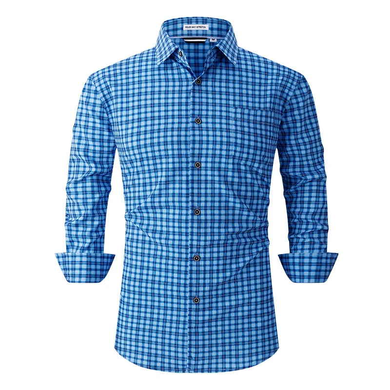 Spring Autumn Men's Printed Long Sleeve Lapel Checkered Shirt Fashion Plus Size Loose Business Casual Plaid Shirt
Spring Autumn Men's Printed Long Sleeve Lapel Checkered Shirt Fashion Plus Size Loose Business Casual Plaid Shirt