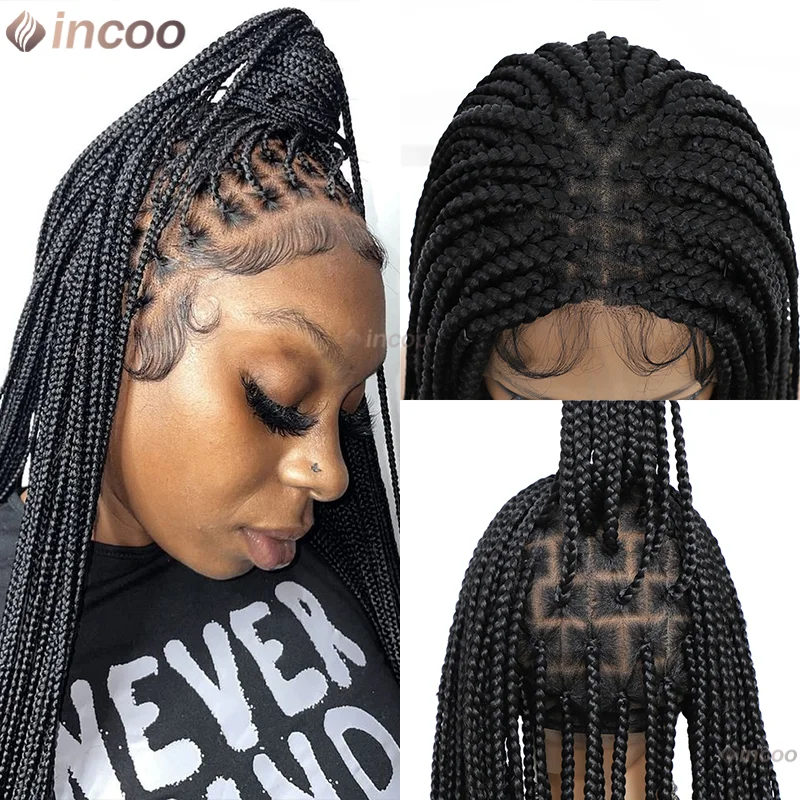 36" Synthetic Hair Braids Lace Front Wigs Cornrow Braided Wigs Knotless Box Braid Wig For Black Women African Braiding Hair
36" Synthetic Hair Braids Lace Front Wigs Cornrow Braided Wigs Knotless Box Braid Wig For Black Women African Braiding Hair